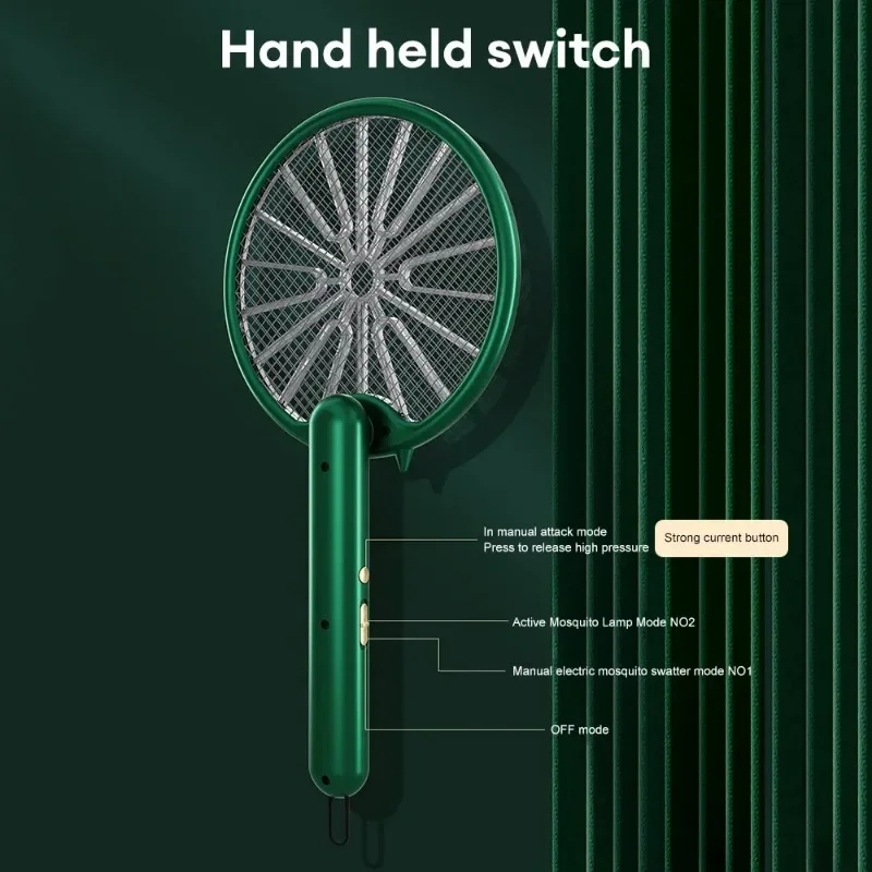 Mosquito Killer Swatter 1pc 3000V Electric USB Rechargeable Foldable
