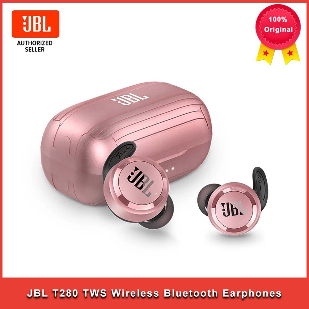 Jbl T280 Tws Wireless Bluetooth Earphones Sports Earbuds T280tws Deep Bass Headphones Waterproof 