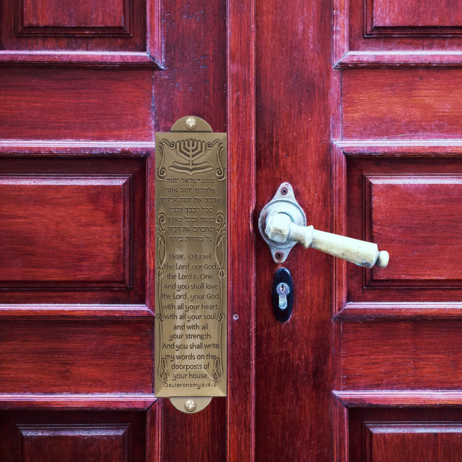 

10 Sets Mezuzah House Door Hebrew Alloy Mezuzah Plaque Blessing Mezuzah Ornament