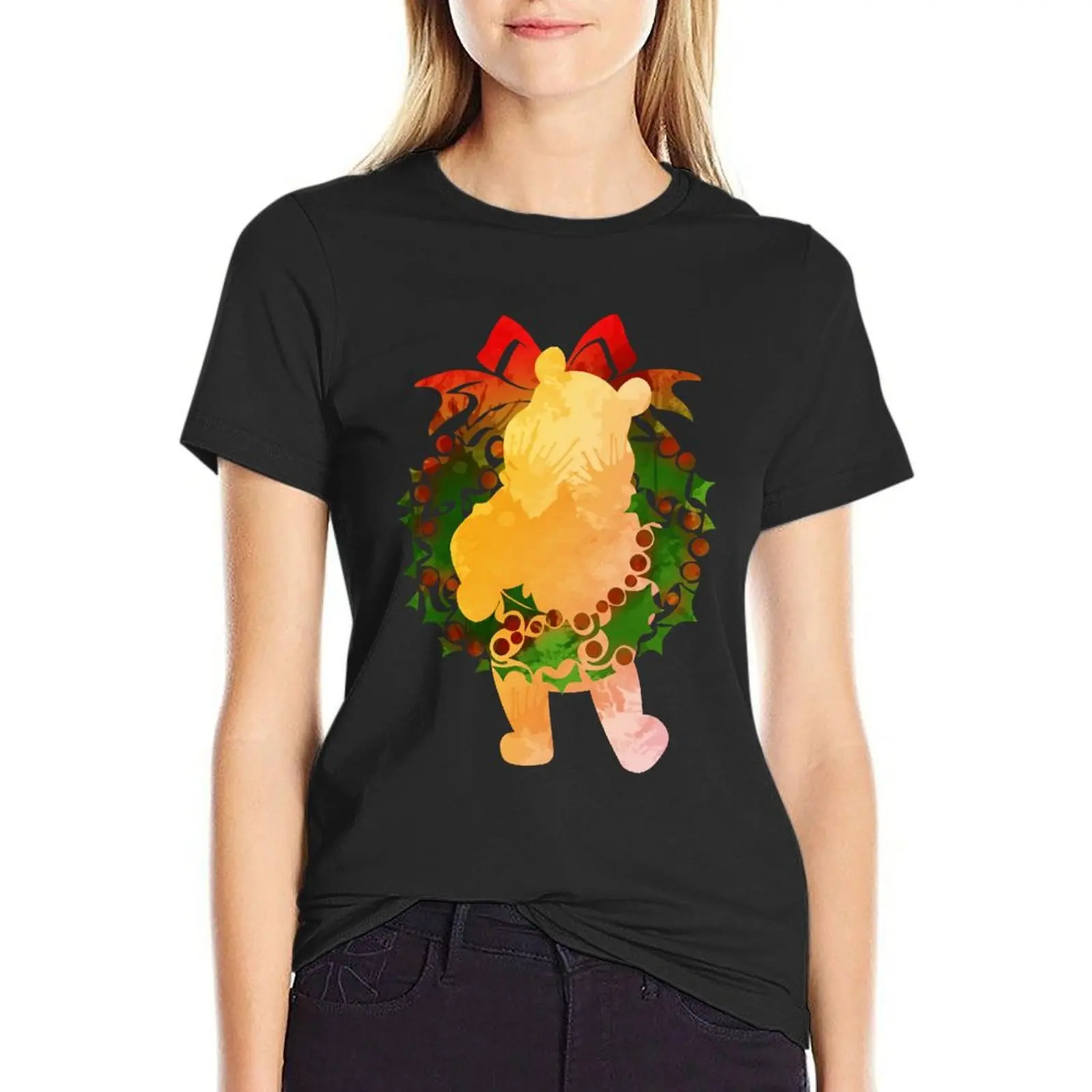 

The Birthday Boy Christmas Bear Inspired Silhouette Vintage Style Art T-Shirt aesthetic clothes customs Womens clothing