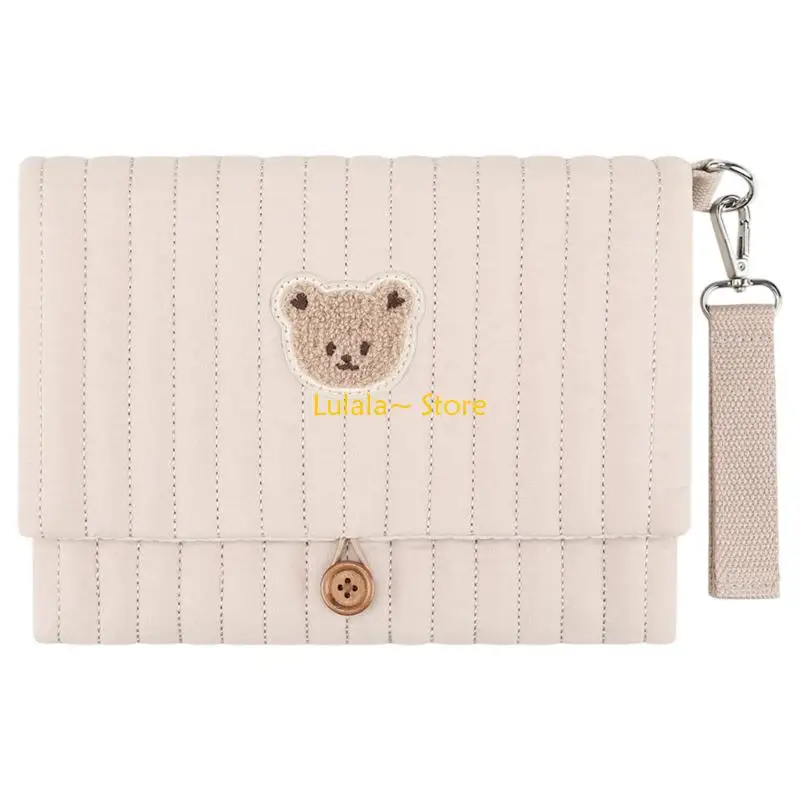 Y4QA 다기능  여행 기저귀 가방 유모차에 쉽게 부착 가능 곰 자수가있는 소형 접이식 디자인