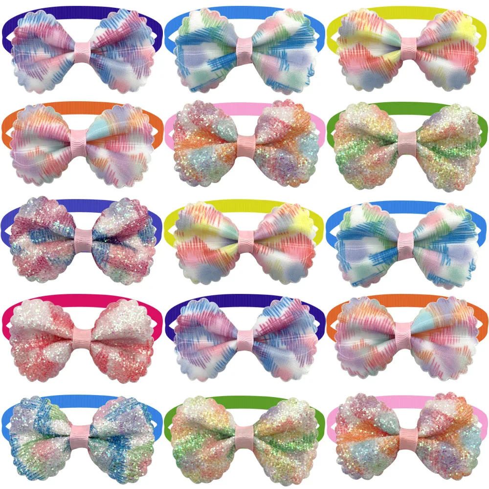 

50/100pcs Pet Supplies Dog Grooming Accessories for Small Dogs Bow Tie Necktie Cute Bows with Sequin Bowtie Necktie Pet Product