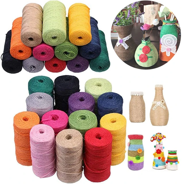 100M/Roll Natural Jute Twine Hemp Rope Braided Jute Rope Cord String for  Gifts Christmas DIY