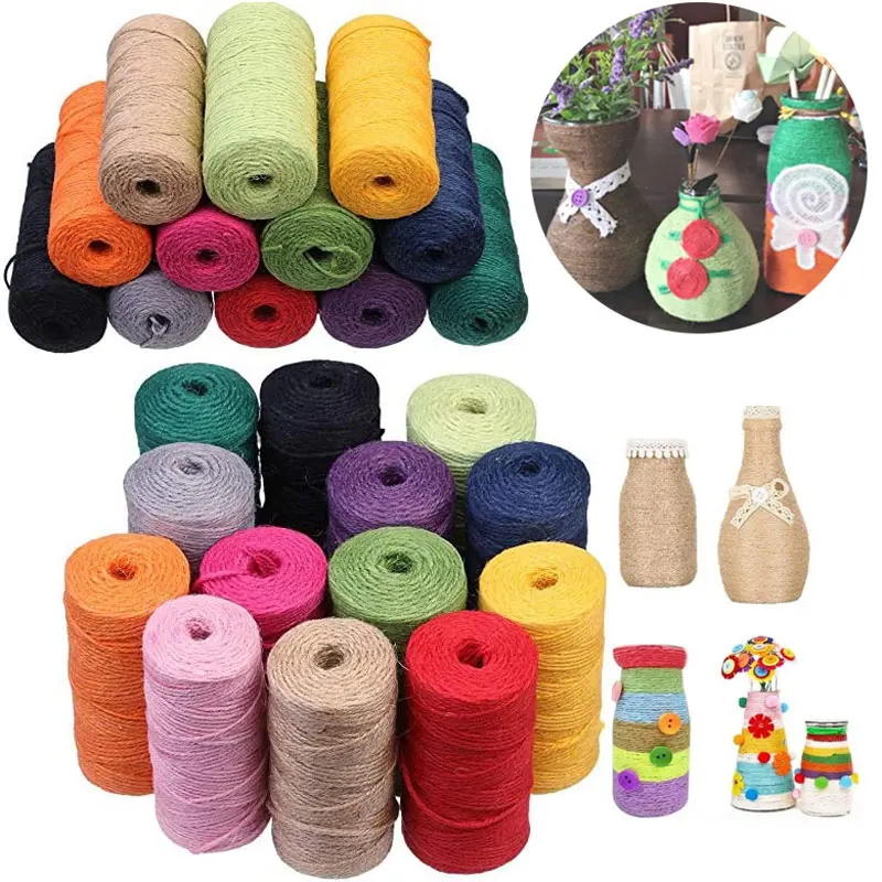 100M/Roll Colorful Craft Jute Twine String Hemp Rope Natural Burlap Hessian  Cord for DIY Crafts Artwork Gift Wrapping - AliExpress