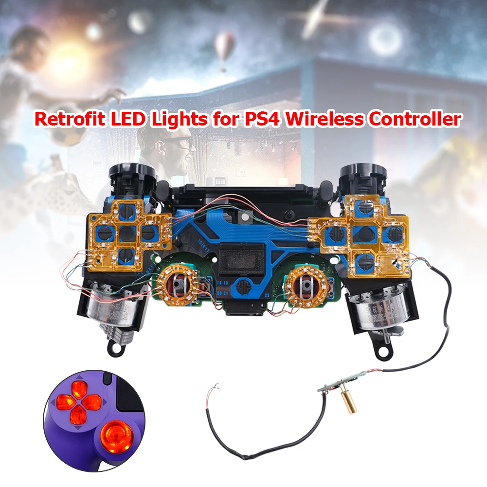 Colorful LED Kit for PS4 Controller with D Pad and Thumbsticks