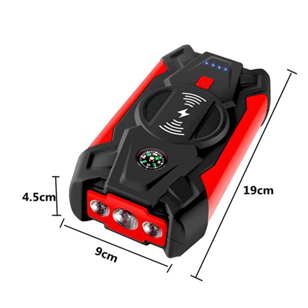 gooloo jump starter 28000mAh Car Battery Jump Starter Portable Emergency 12V Auto Battery Booster 5V/1A USB Output Wireless Charging LED Flashlight car jump starter