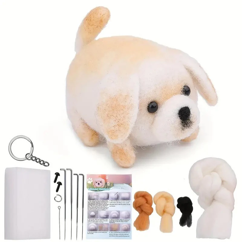 Description Picture 5 of itemNon-Finished Dog Cat Handmade Wool Felting Material Package Doll Toy DIY Child Gift Needle Felting Tool Kit