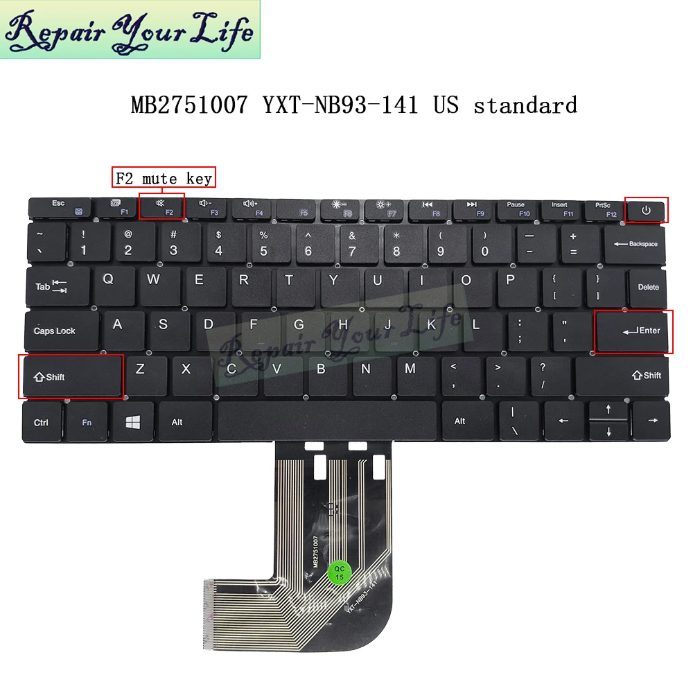 Inglês Teclado Laptop Mini pc Teclados Notebook 11.6 Yxt-nb93141 Mb2751007 Pride-k3938 Novo Mb2751007 us