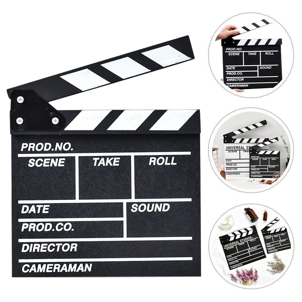 Black Clapper Board Action Slate Clap Photo Props Professional Movie Directors Clapboard Wooden Film Movie Clapperboard slate clapper chidrens board movie clapboard bamboo director s childrens