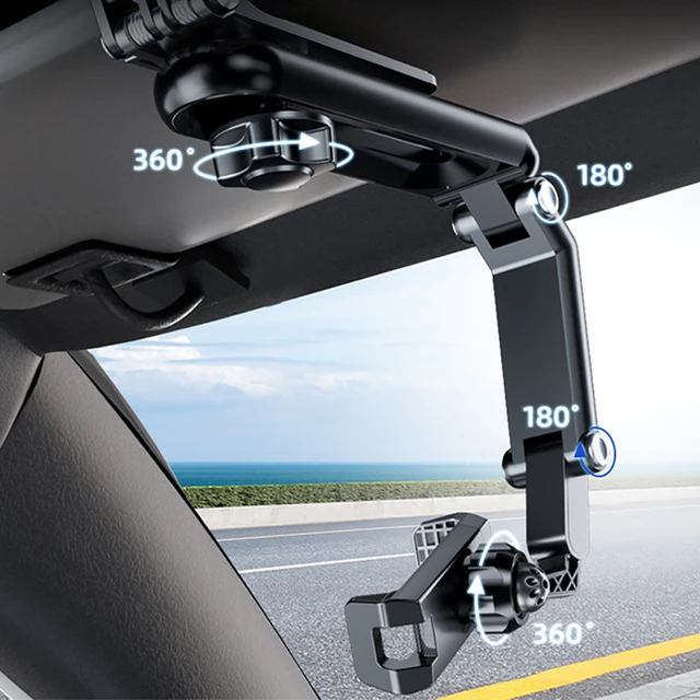 Soporte para teléfono móvil con visera giratoria de 360 ° para coche, accesorio multifuncional para IPhone, Samsung y Android - AliExpress