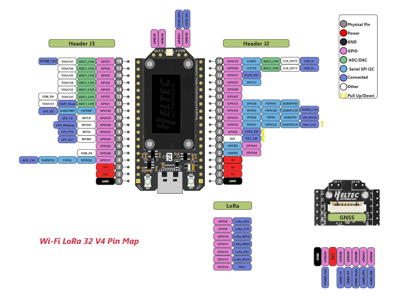 Meshtastic Heltec LoRa 32 V4 ESP32 SX1262 Dev-Board Low Power 0.96inch OLED Sola