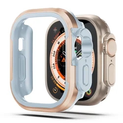 Premium Aluminum Alloy Apple Watch Case with Metal Frame & TPU Bumper Cover for 40mm Series 6 5 4 SE (Champagne gold)