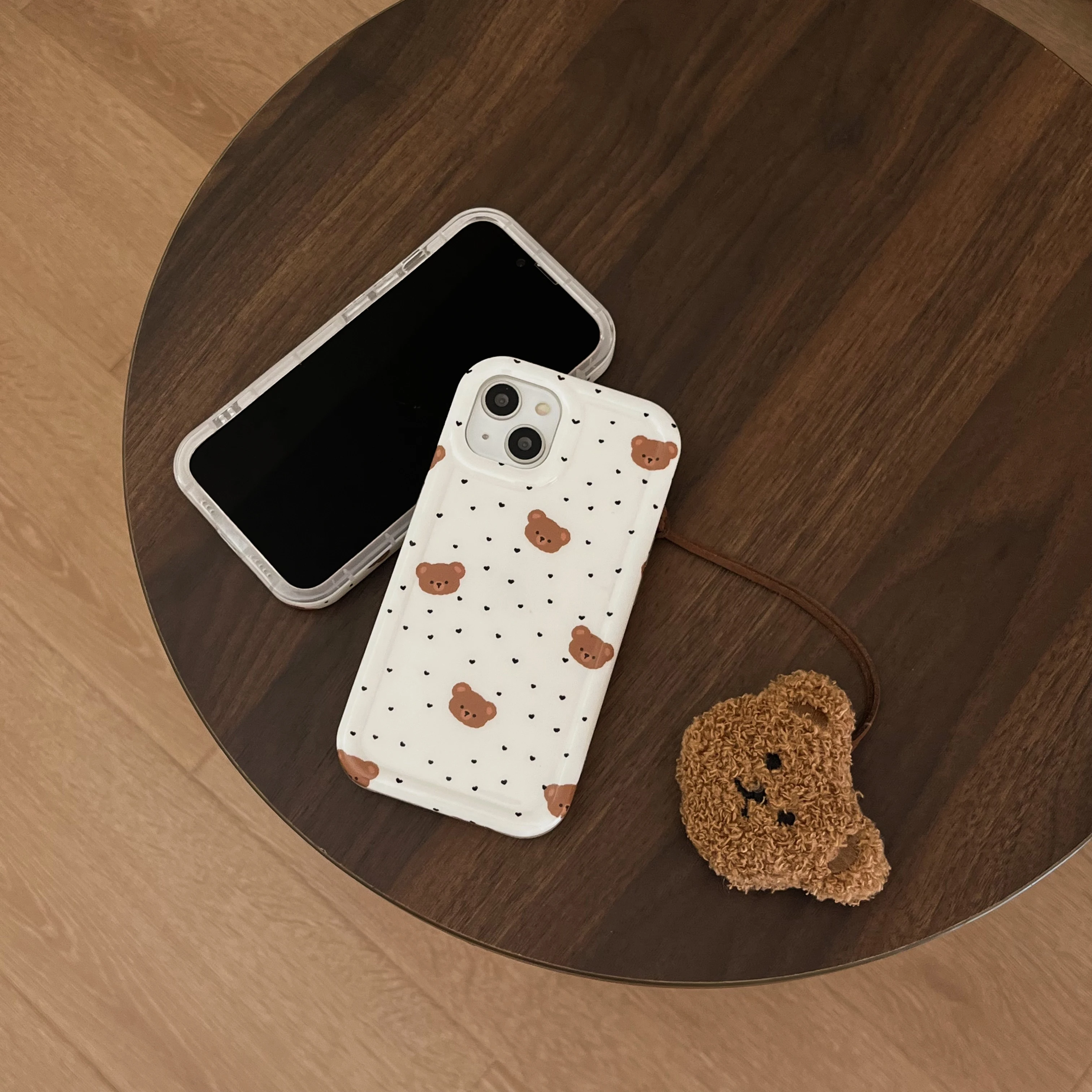 Фото Высококачественный полноэкранный чехол IMD с рисунком Мишки Тедди для iPhone 14 14Promax 14Pro 13 13Pro 13Promax 15 15Pro 15Promax 12Promax, мягкий чехол №5