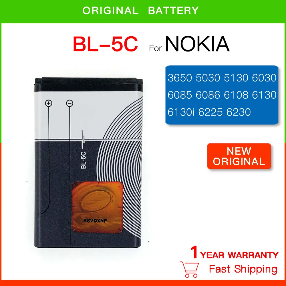 Batteria Originale Bl-5C Bl5C 3.7V 1020Mah Per Nokia 1100 1110 1200 1208 1280 2600 2700 3100 3110 5130 6230 1600 Batteria