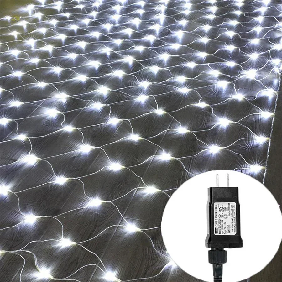 thumbnail image 1 of Guirnalda de luces LED de malla grande para exteriores, 672 luces LED de 24 V CC, 6 x 4 m, 8 modos, para decoración de arbustos y arbustos, 1 of 5