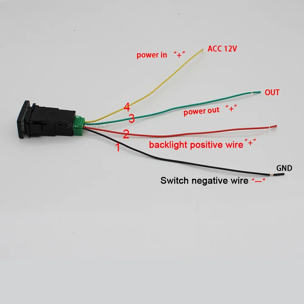 자동차 12V 녹색 LED 라이트 전면 카메라 푸시 버튼 스위치 개조 스위치 액세서리, 도요타 캠리 프리우스 코롤라 프라도 RAV4