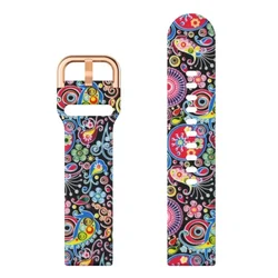 Printed Silicone Sport Strap Bracelet - 18mm, 20mm, 22mm Band Accessories for 22mm watchband (3 colorful jellyfish)