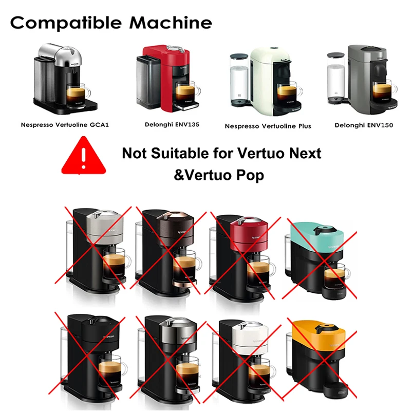 Stainless Steel Refillable Coffee Pods Compatible for Nespresso