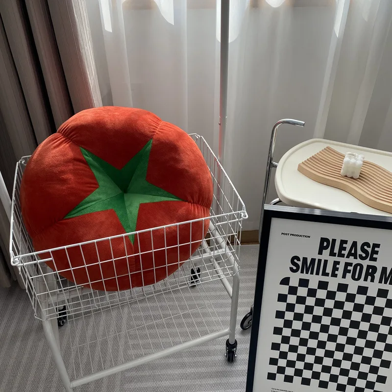 Thickened Cushion with Tomato-Shaped Pillow Vegetable Mushroom Persimmon Round Cushion Pad for Window Seat Pillows for Bedroom 2