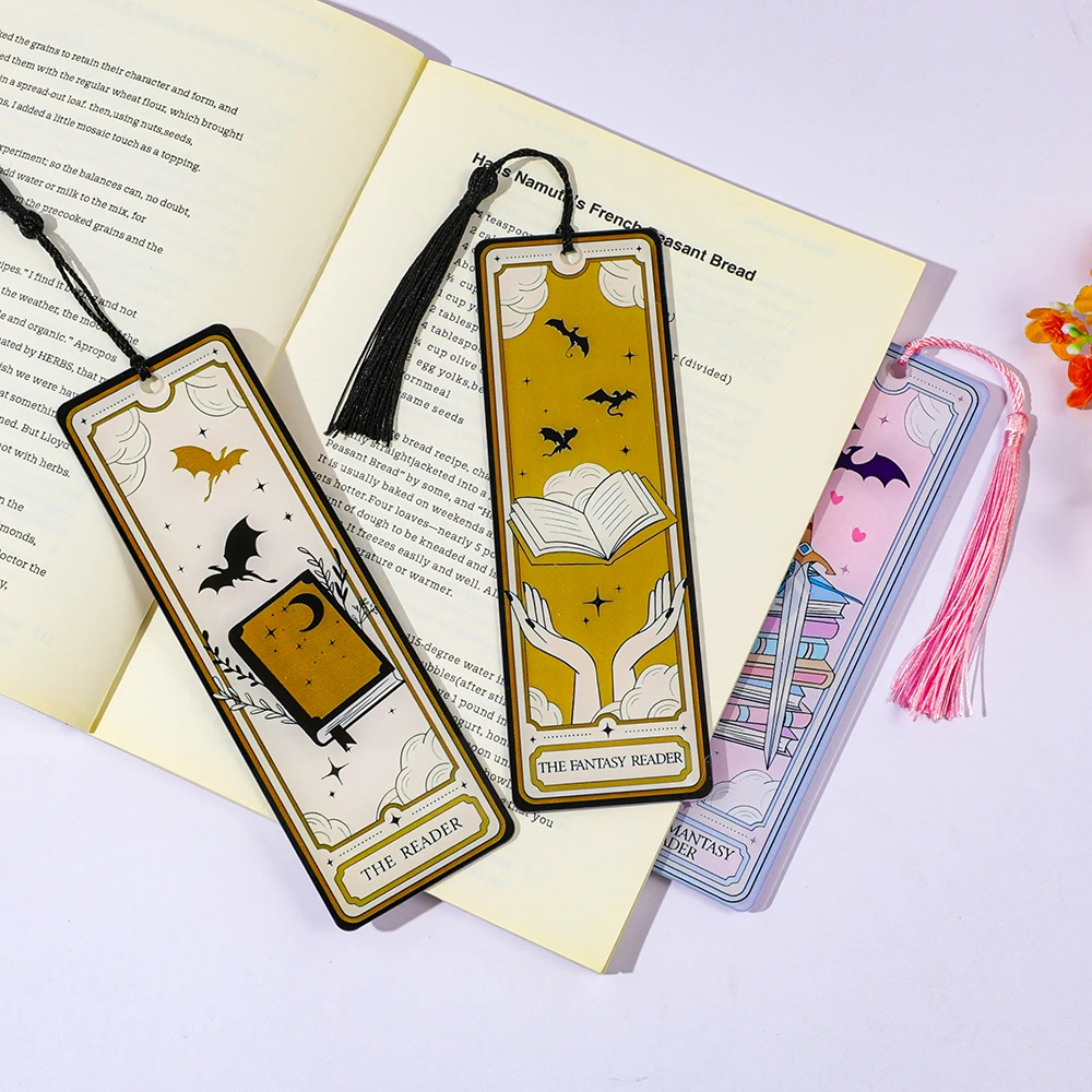Dragon Knight Story Bookmark Acrylic Reading Supplies Exquisite Silky Tassels Perfect Birthday Gift For Book Lovers