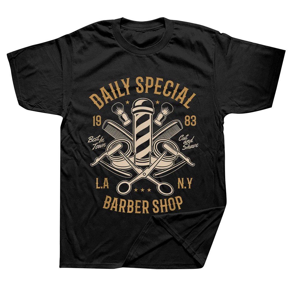 Wainerd Daily Special Barber Shop Reines Baumwoll-Streetwear-T-Shirt, Humor-T-Shirt, lockere Passform, Kleidung für Männer und Frauen, Kurzarm