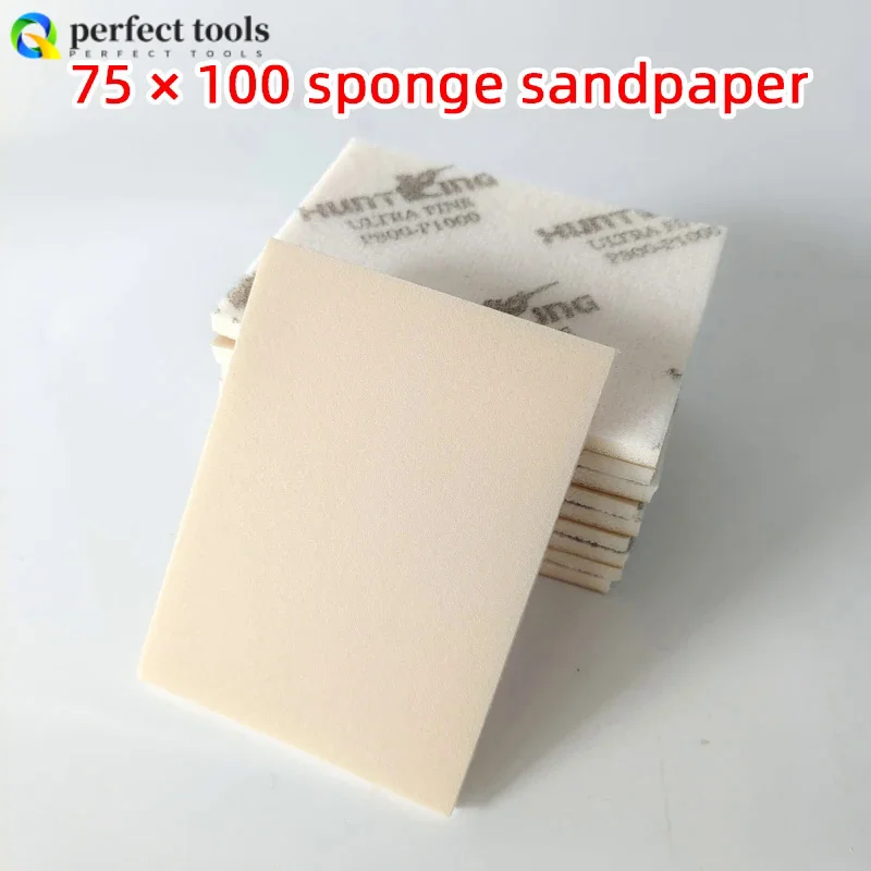 30 Pezzi 75X100Mm Carta Vetrata A Spugna Quadrata Floccaggio Autoadesiva Piccola Smerigliatrice A Secco Quadrata Carta Vetrata Per Lucidatura Auto