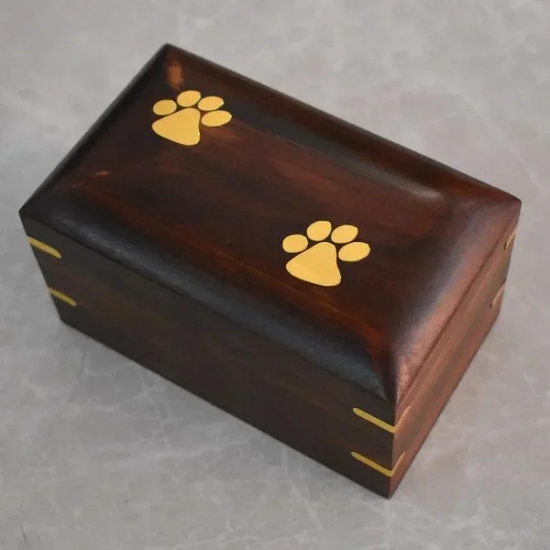 1 Stück hochwertige Haustierurne aus massivem Holz, Bambusschatulle für Asche, Opferbox für Katzen und Hunde, Premium-Bezaubehör – Detail 2