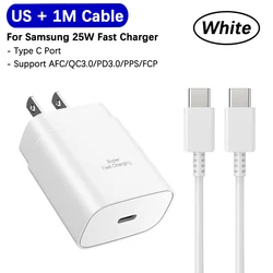 25W Super Fast Charging USB - C Wall Adapter - White - US With Cable