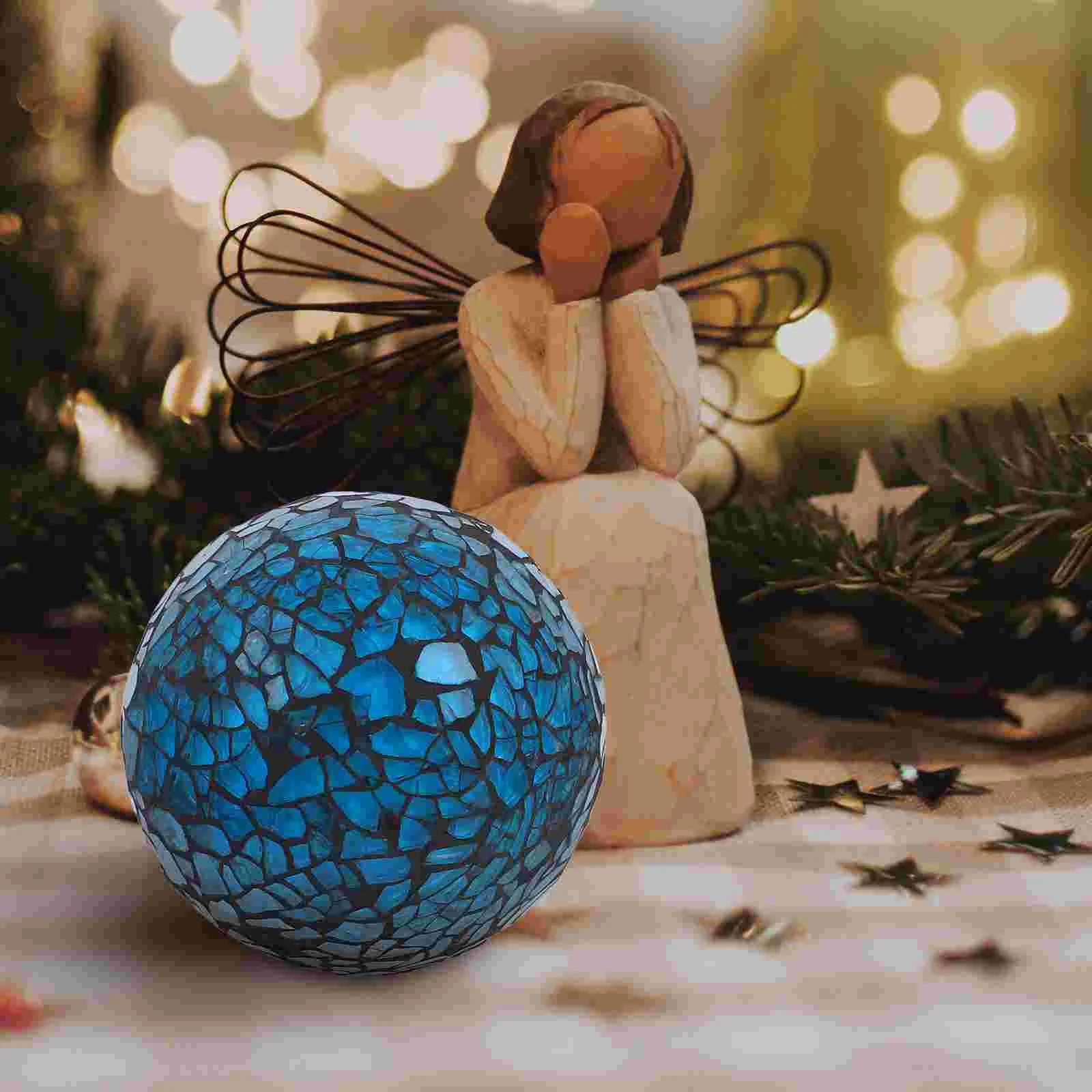 

3 Pcs Cracked Glass Ball Balls Wedding Decor Props for Coffee Table Dining Tabletop Mosaic Party