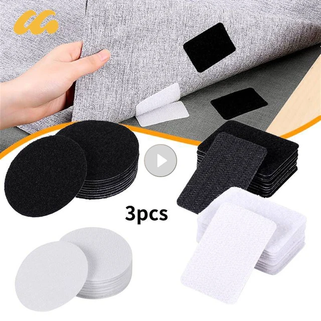 5pcs Multi-purpose Sheet Mat Anti-slip Double-sided Round Velcro Carpet  Sticker