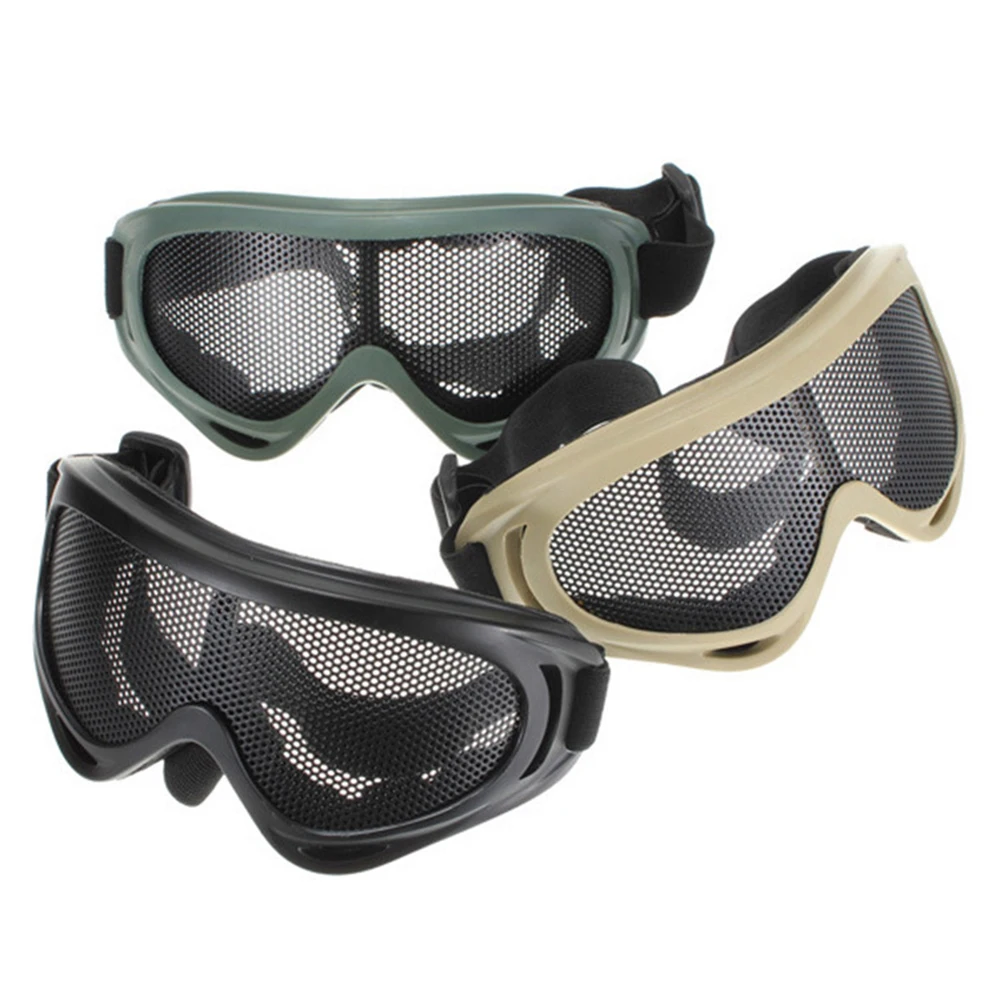 Óculos militares táticos, Tiro CS Sports Óculos, Paintball Hunting, Malha de aço, Anti Impact Safety Protective Goggles