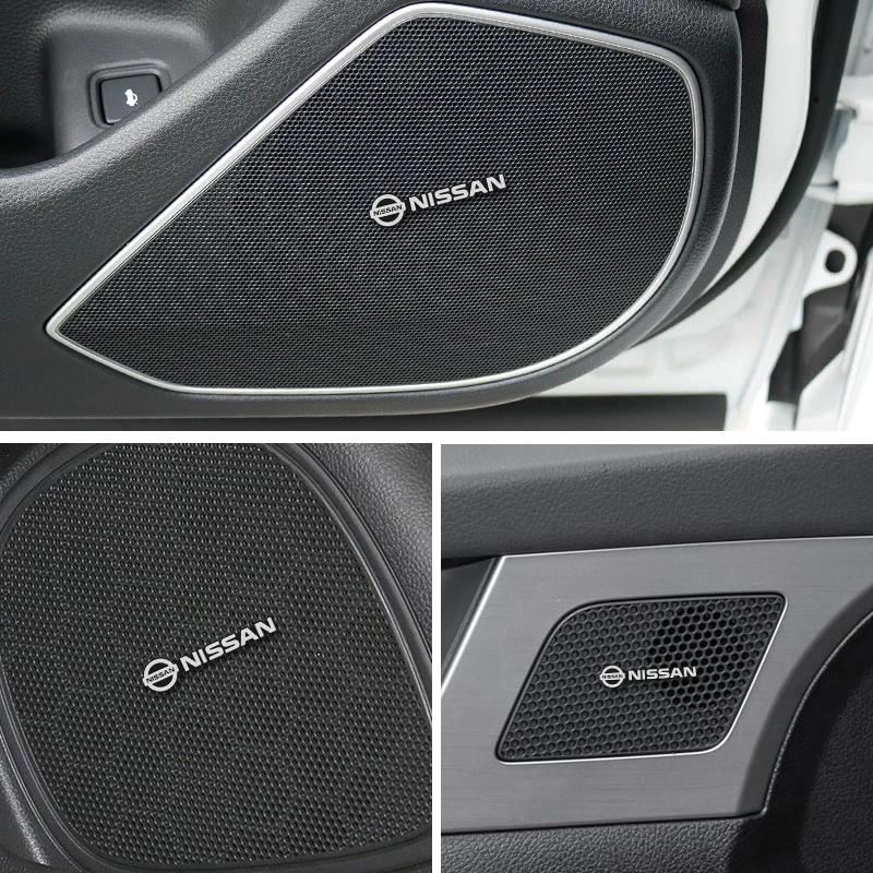 2/4pcs 3d Aluminum Car Audio Stereo Speaker Badge Emblem Sticker For Nissan  Juke Versa J11 Note Sentra Skyline Pathfinder J31 - Car Tax Disc Holders -  AliExpress