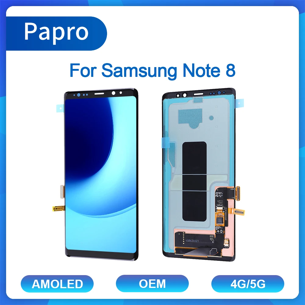 

AMOLED For Samsung Galaxy Note 8 N950F N950FD OEM LCD Display Touch Screen Digitizer OLED Assembly Replacement With Or No Frame