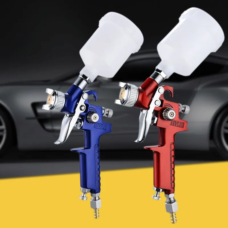 Spary Gun 0.8mm/1.0mm Mini Pneumatic Spray Gun Paint Airbrush Gravity Feed For Wall Car Painting Nail Cake Decorate Painting lvlp 1 8mm air spray gun kit 600cc fluid cup gravity feed air paint sprayer mini handheld 360 degree paint spraying gun for car repair furniture surface wall painting diy models