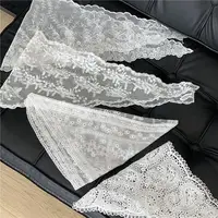INS Lace Floral Embroidered Triangle Hair Scarf Bohemia Headscarf Sweet Kerchief Hair Accessories Women Travel Photo Headband - Image 2