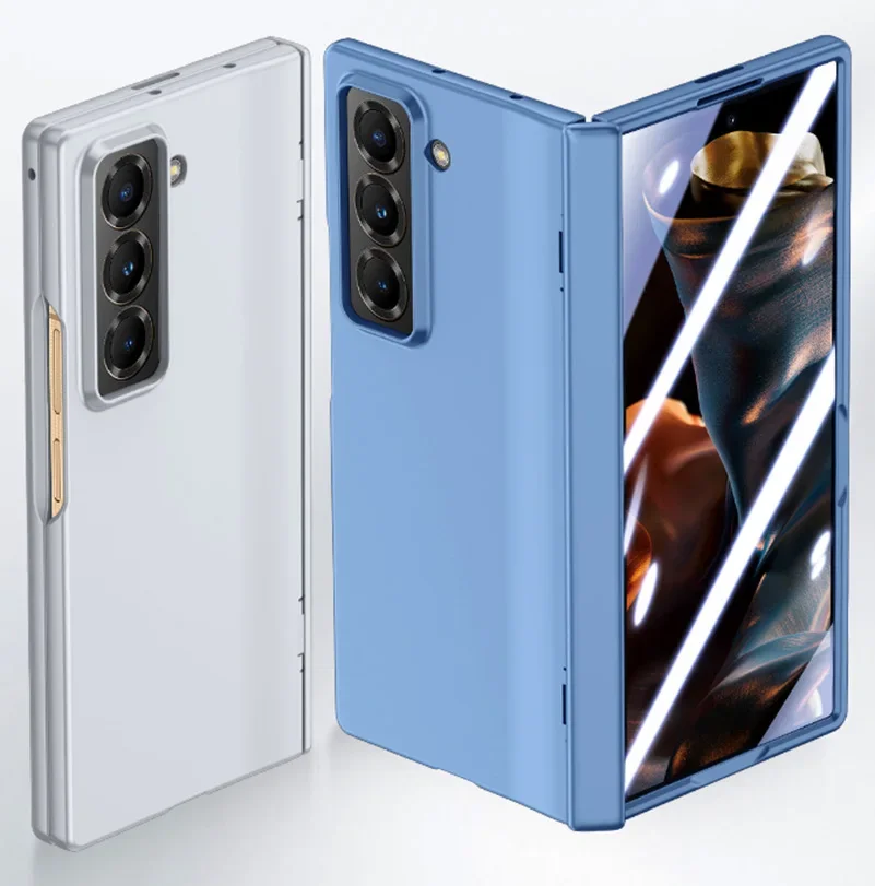 Deluxe Protective Case with Automatic Spring Hinge and Tempered Glass Film