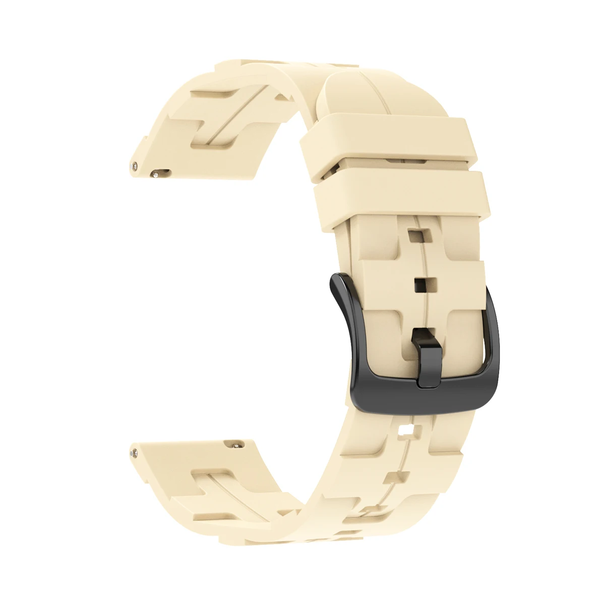 22mm Replacement Silicone Strap - Universal Wristband Bracelet in Black