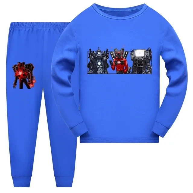 Game Skibidied Toilet T Shirt sets Kids Titan Speakerman TV Camera Man Pyjamas Boys Long Sleeve Sleepwear Baby Girls Pajamas