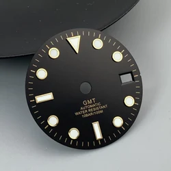 Green Luminous Single Date Dial - 28.5mm Watch Accessory with Custom Logo Option (NO.18Black Gold)