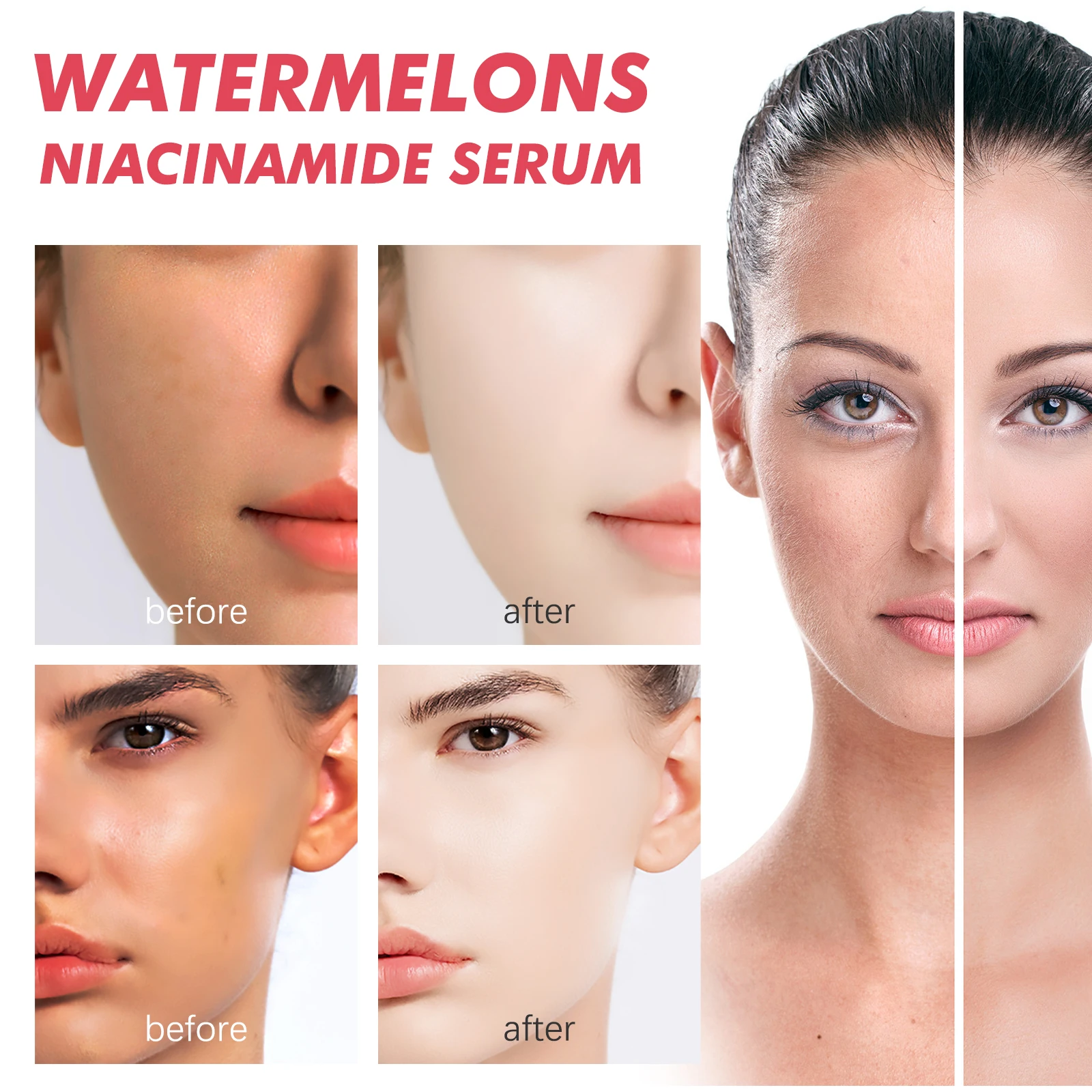 Facial Essence Watermelon Nicotinamide Moisturizing Brightening Smoothes Lines Shrinks Pores