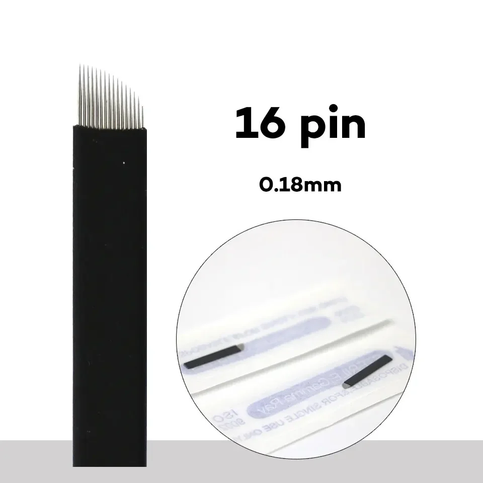 50pcs 0.18mm Black Tebori Blade Needle Eyebrow Tattoo Needles Manual Pen Embroidery Needles