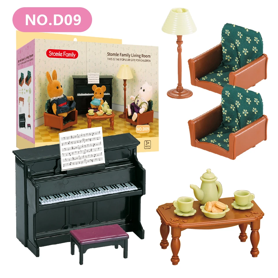 Deluxe Dollhouse Living Room Amusement Park Set – Animal Accessories & Mini Furniture
