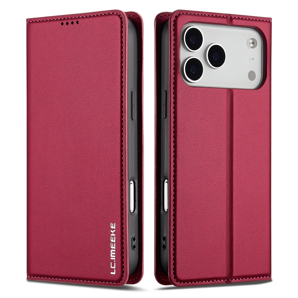 Leather Flip Wallet Phone Case with Cash and Card Pockets