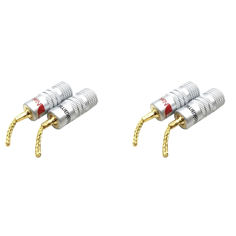 

8Pcs/Lot 2MM Copper Wire Gold-Plated Welding-Free Banana Plug Speaker Wire Plug Braided Wire Plug Connector Terminals