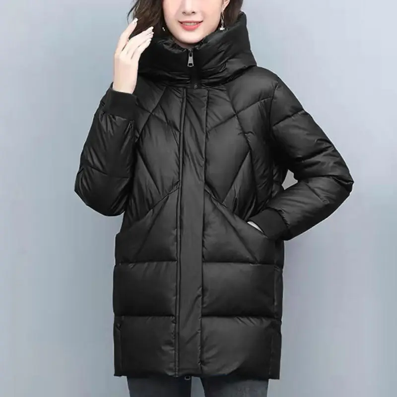 

Autumn Winter Warm Thick Quilted Down Cotton Jacket Long-sleeved Parkas New Middle Age Women Cotton-padded Tops Mother Coat A237
