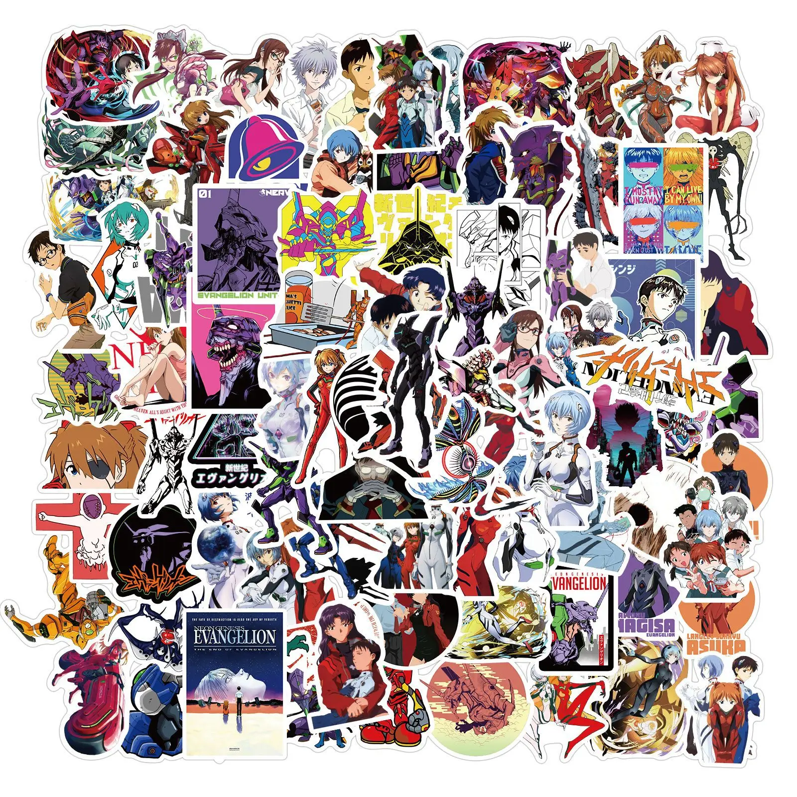 

100pcs Anime Neon Genesis Evangelion Cartoon Graffiti Stickers Phone Guitar Laptop Notebook Suitcase Waterproof Sticker Kids Toy