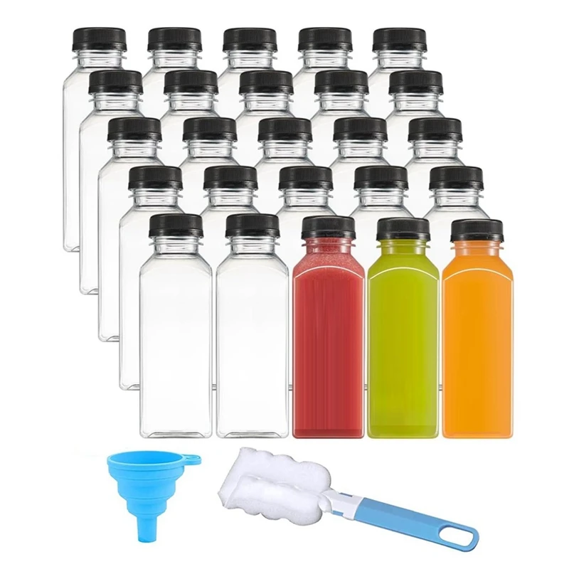 

12OZ Reusable Plastic Juice Bottles Fit For Juices, Water, Smoothies, And Other Beverages