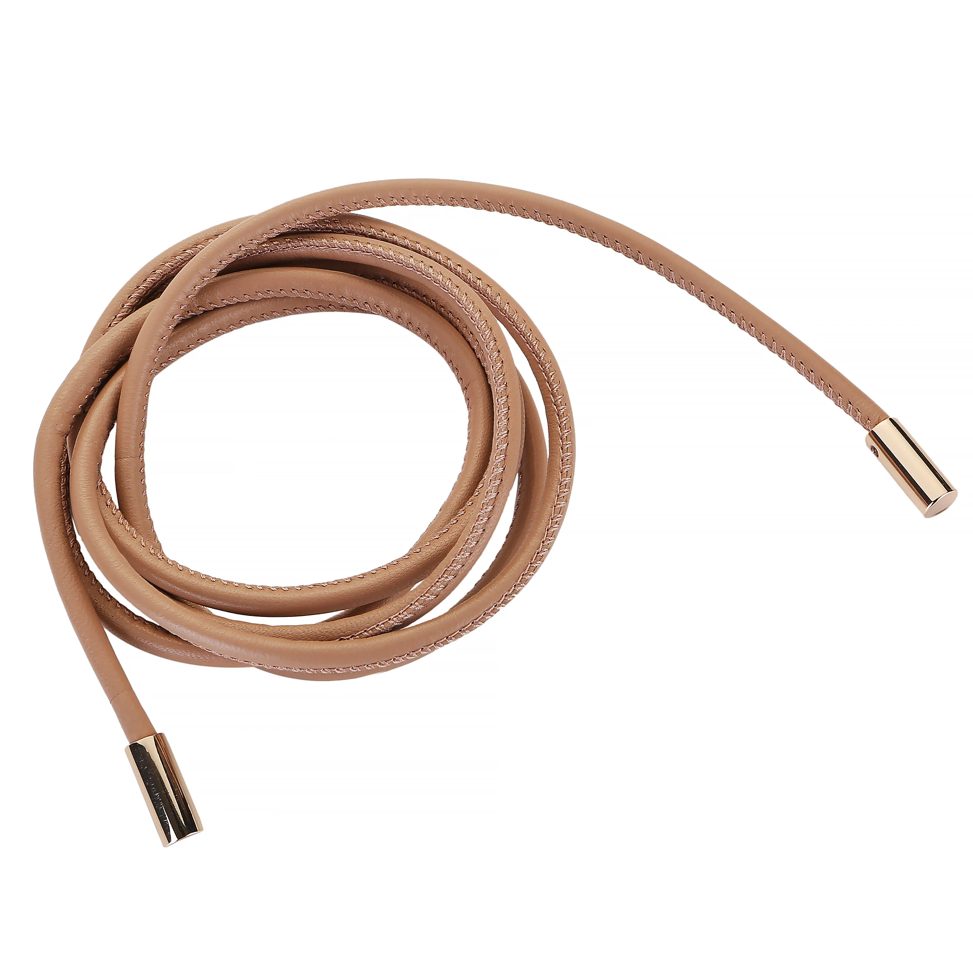 Damen Echtleder Taillenkette Dünner Gürtel Vintage Weiblicher Dünner Taillenbund Seil Kleid Mantel Deko Lange Taillenriemen – Detail 13