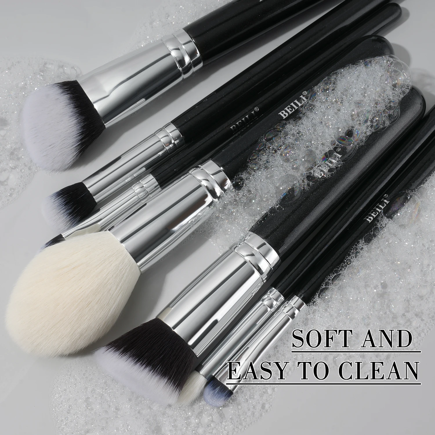 BEILI Black Makeup brushes set Professional Natural goat fiber hair brushes Foundation Powder Contour Eyeshadow make up brushes 4