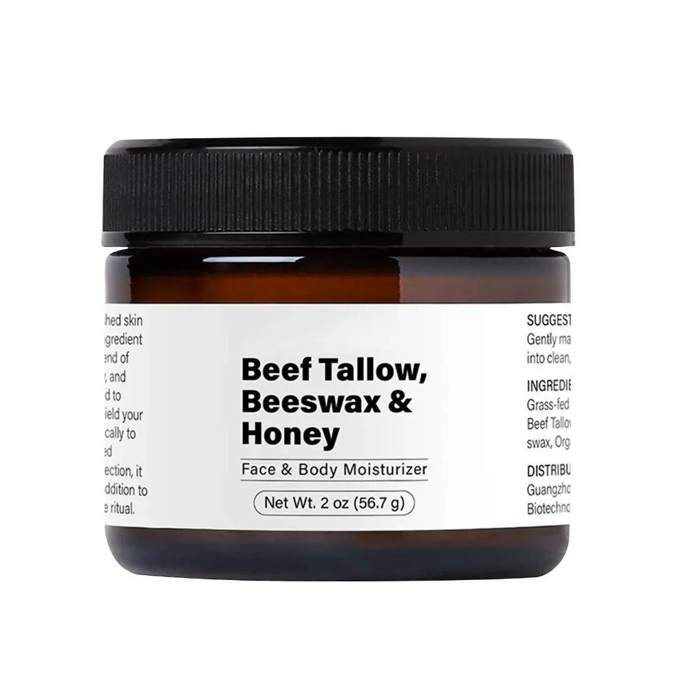 Beef Tallow Balm Raw Wild Honey Face Cream Grass Fed Organic Natural Skin Care Tallow Face Moisturizer Whole Body Care Hydrating